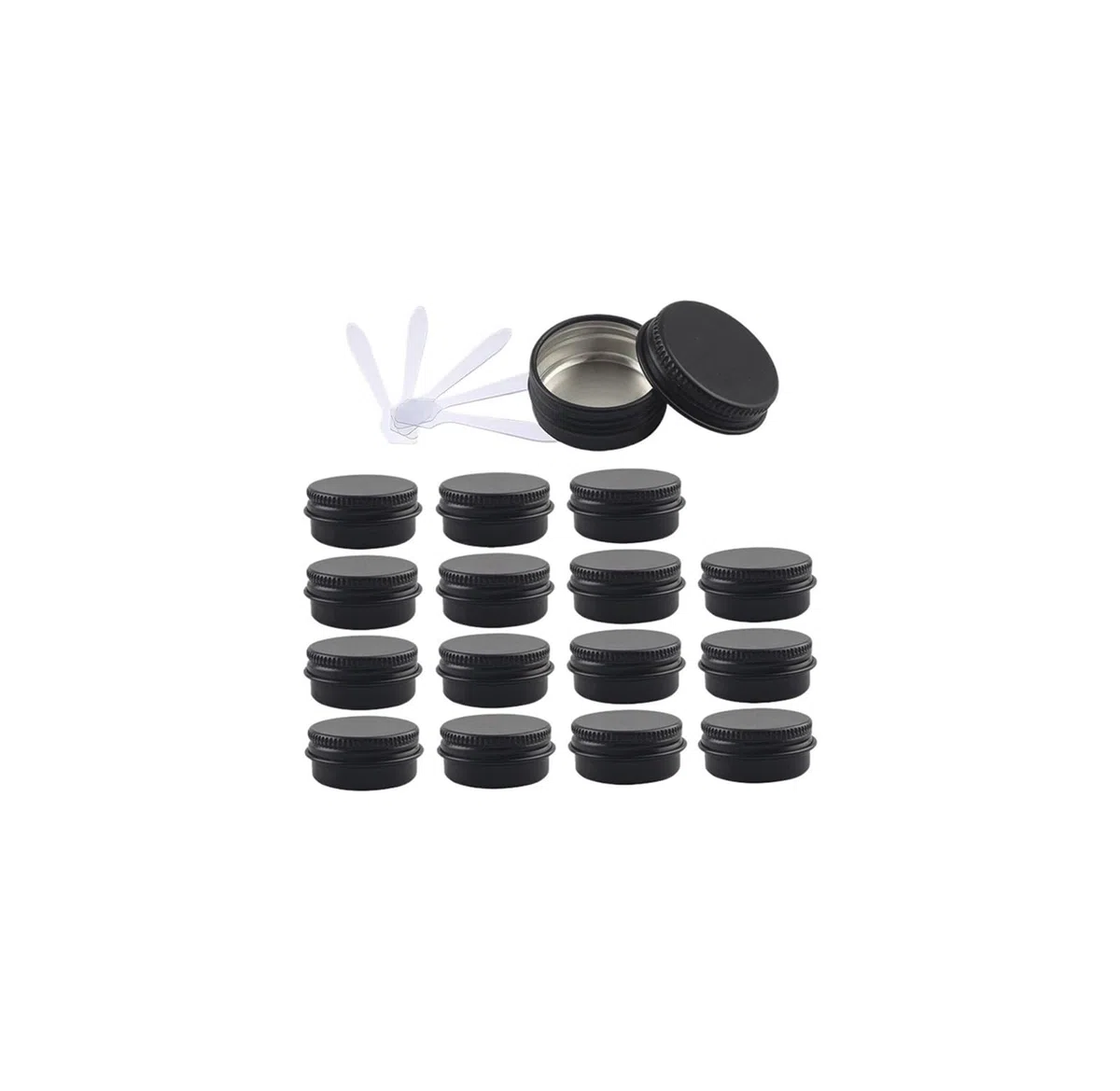 Plastikowe słoiczki kosmetyczne, 48 szt. 10 ml z zakrętkami Słoiki do przechowywania Pojemniki na kosmetyki 6 szpatułkami(Blue,10ml)