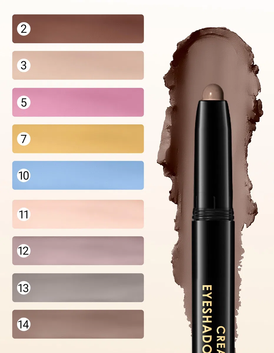 Erinde Matte kredka do cieni do powiek, matowa kredka do cieni do powiek, wodoodporna i długotrwała, kremowy Shimmer Crayon eyeliner, metaliczny błyszczący długopis do makijażu oczu #13 szary brązowy