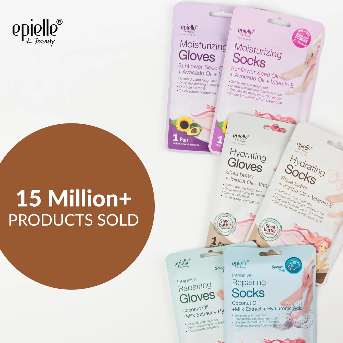 Epielle Nawilżające maski do rąk na suche dłonie, maski spa, krem do rąk i balsam, masło shea + olej jojoba + witamina E, intensywne leczenie miękkich dłoni i paznokci dziecka, zestaw upominkowy dla