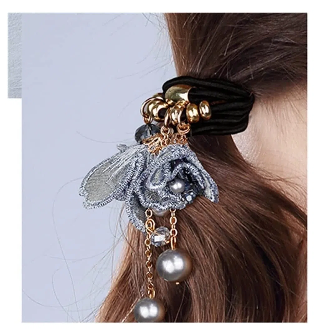 Opaski do Włosów Gumki do Włosów Gumki Do Włosów Rhinestone Perłowy Kucyk Holder Gumki Do Włosów Akcesoria Do Włosów Dla Dziewczynek Scrunchies Sznurek do Włosów