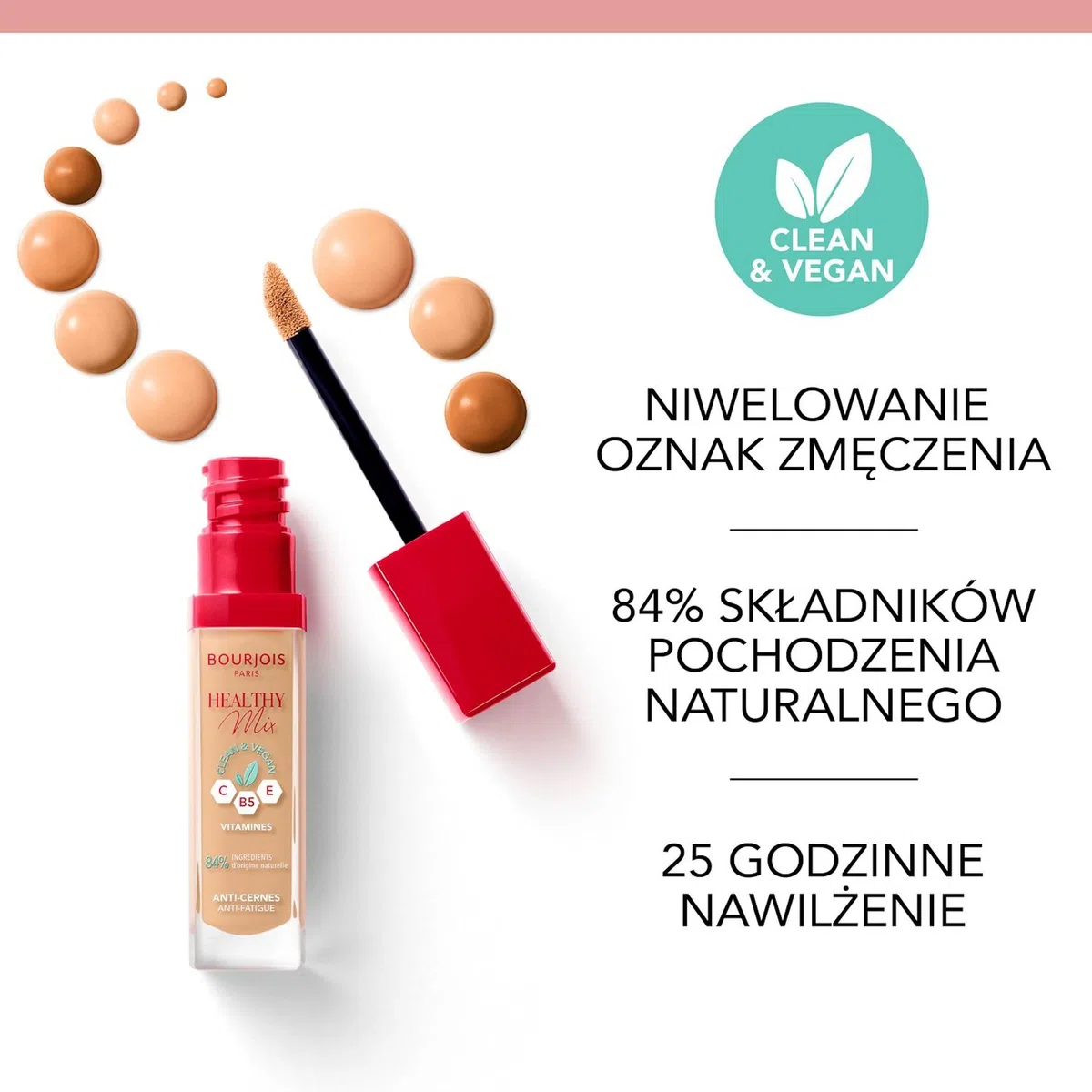 Bourjois Healthy Mix Clean Korektor, 52 Beige, 6 ml
