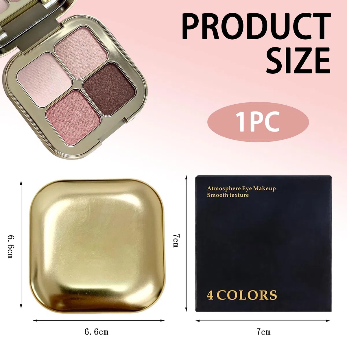 Paleta cieni do powiek w kolorze cieni, szampańsko-brązowa, 4 kolory, w tym lustro, naturalny, neutralny pudrowy cień do powiek, dla dojrzałych kobiet, trwały, naturalnie wyglądający, lekki