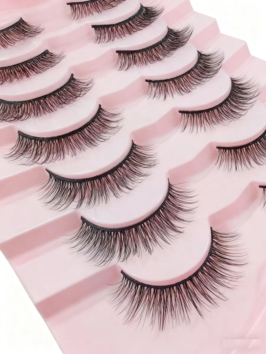 Naturalne rzęsy, Wispy Strip Lashes naturalny wygląd, sztuczne rzęsy wielokrotnego użytku, sztuczne rzęsy z norek, puszyste rzęsy