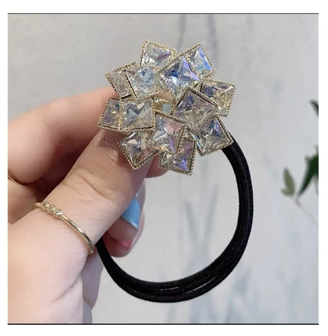Miękkie Gumki Włosów 2 Szt. Moda Elastyczne Gumki Do Włosów Rhinestone Kucyk Holder Dla Dziewczynek Akcesoria