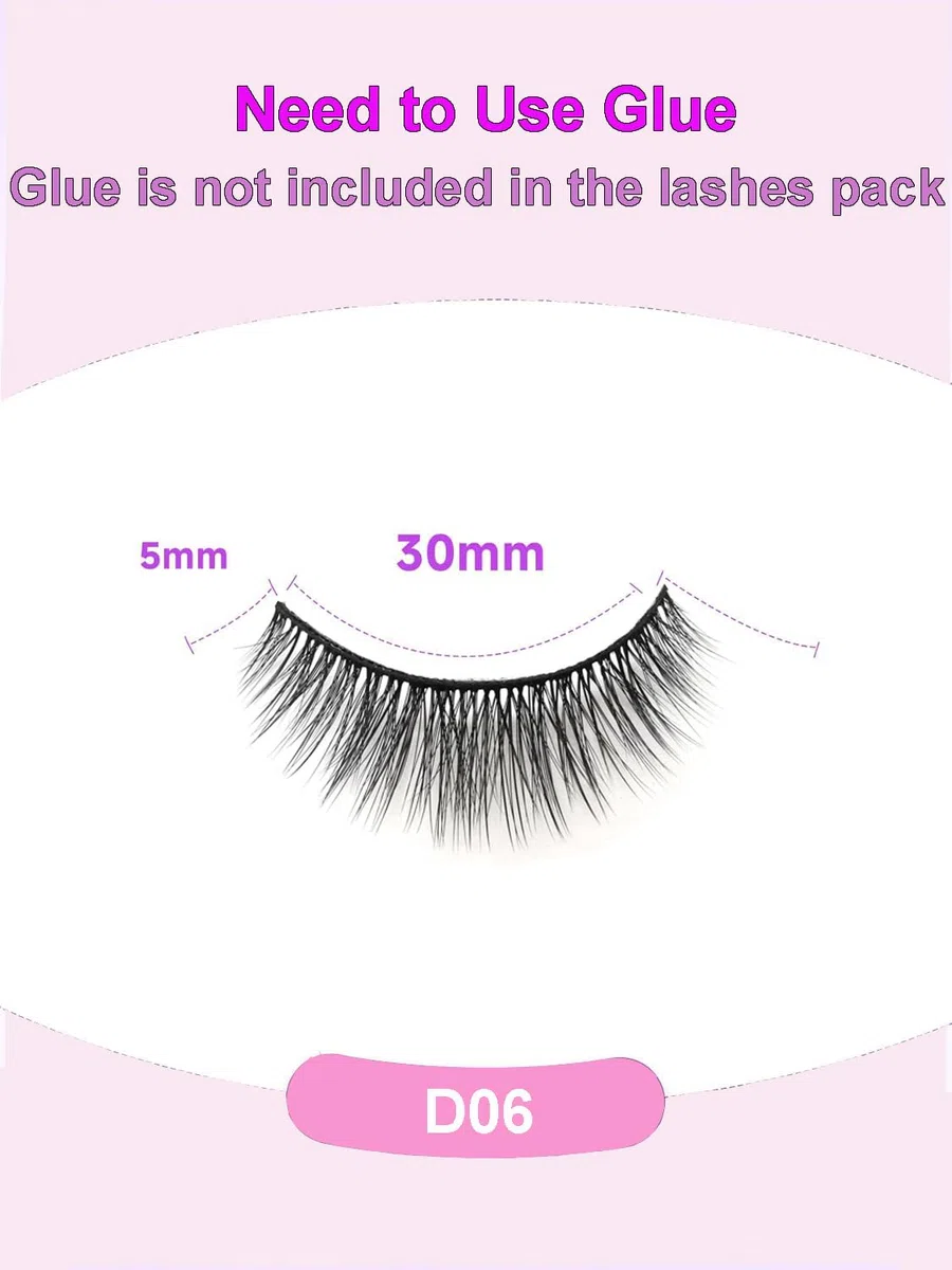 Naturalne rzęsy, Wispy Strip Lashes naturalny wygląd, sztuczne rzęsy wielokrotnego użytku, sztuczne rzęsy z norek, puszyste rzęsy