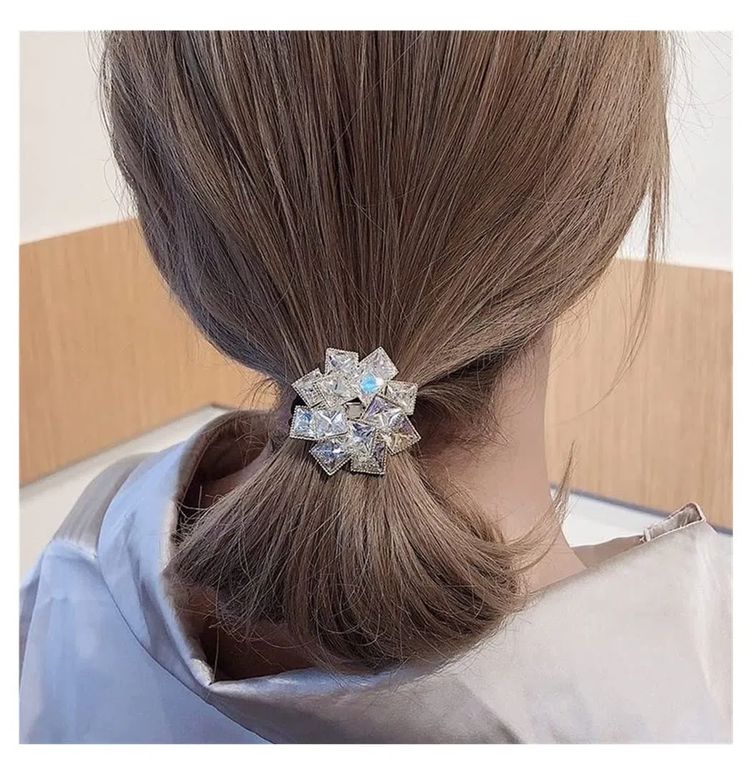 Miękkie Gumki Włosów 2 Szt. Moda Elastyczne Gumki Do Włosów Rhinestone Kucyk Holder Dla Dziewczynek Akcesoria