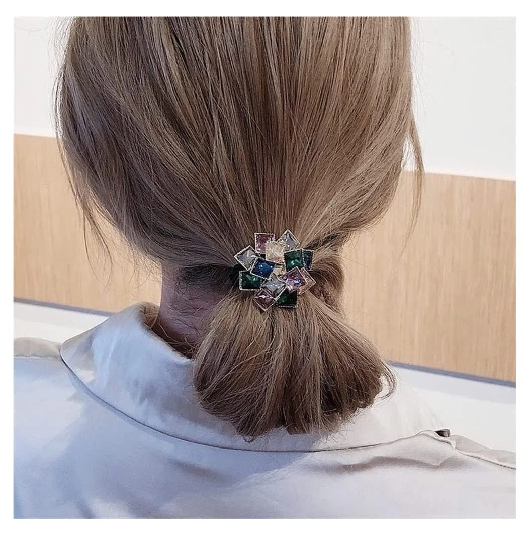 Miękkie Gumki Włosów 2 Szt. Moda Elastyczne Gumki Do Włosów Rhinestone Kucyk Holder Dla Dziewczynek Akcesoria
