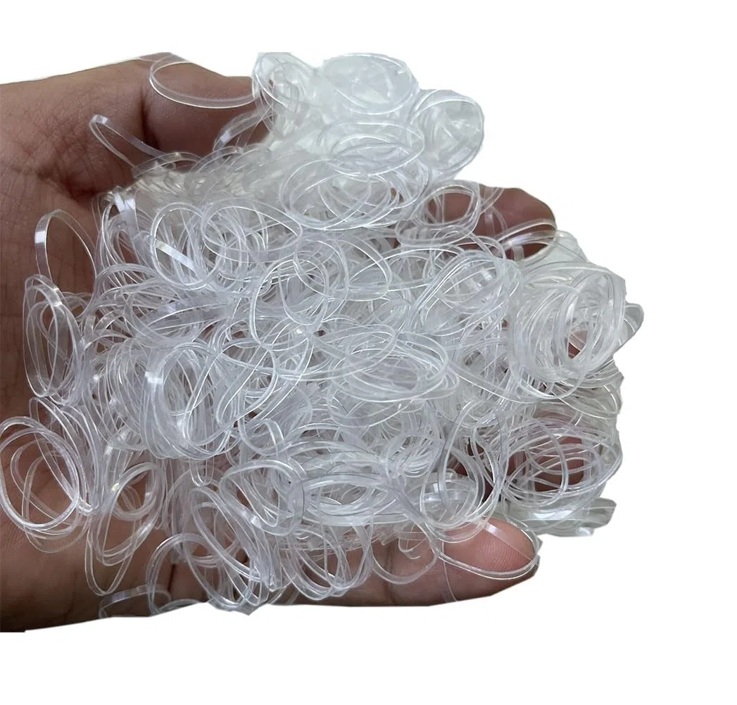 Gumki do włosów 500 g, małe gumki do włosów, mini gumki do włosów, przezroczyste gumki do włosów, małe przezroczyste gumki do włosów, elastyczne gumki do włosów