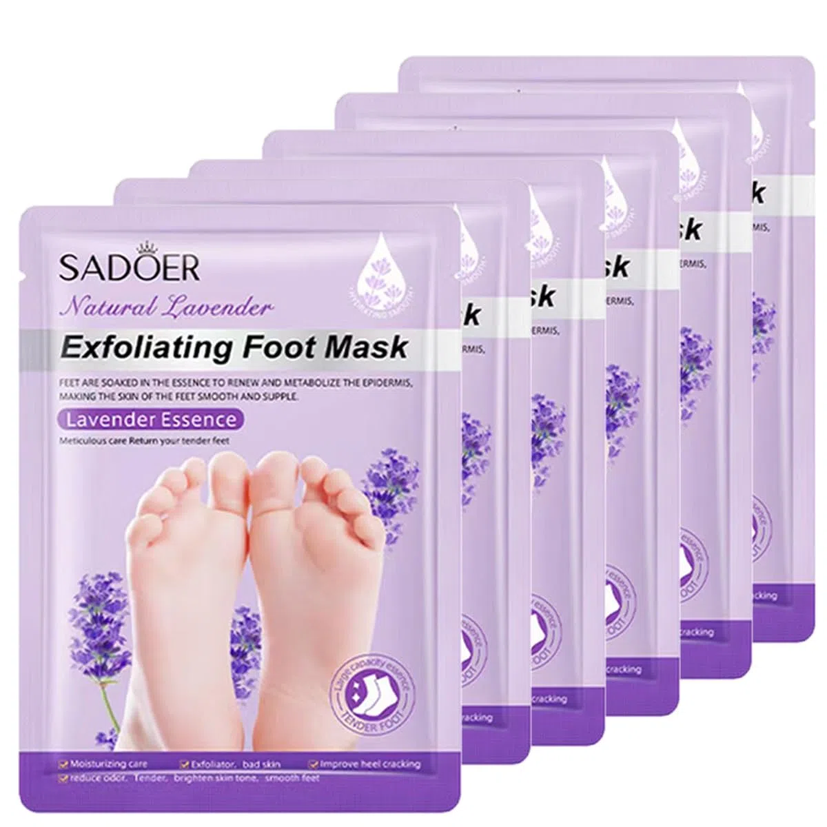 6 sztuk Spa Foot Mask Peeling Mask Kobiety Spa Peeling Mask Lawendowa Maska Do Stóp Dla Mężczyzn Kobiety Maska Złuszczająca Maska Do Stóp Maska