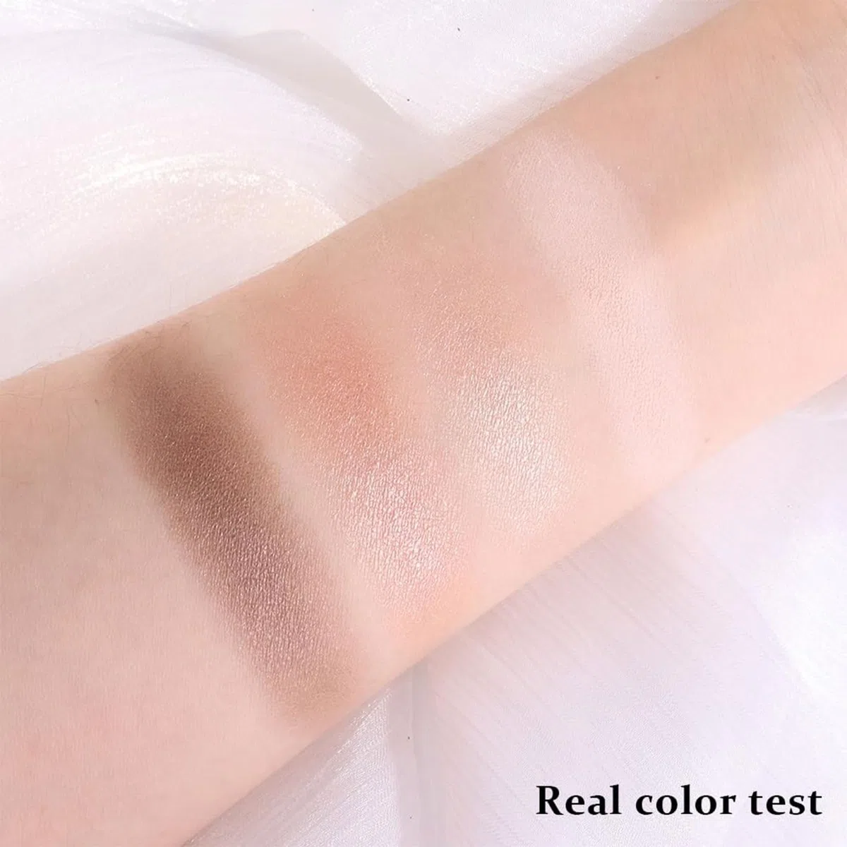 Paleta cieni do powiek w kolorze cieni, szampańsko-brązowa, 4 kolory, w tym lustro, naturalny, neutralny pudrowy cień do powiek, dla dojrzałych kobiet, trwały, naturalnie wyglądający, lekki