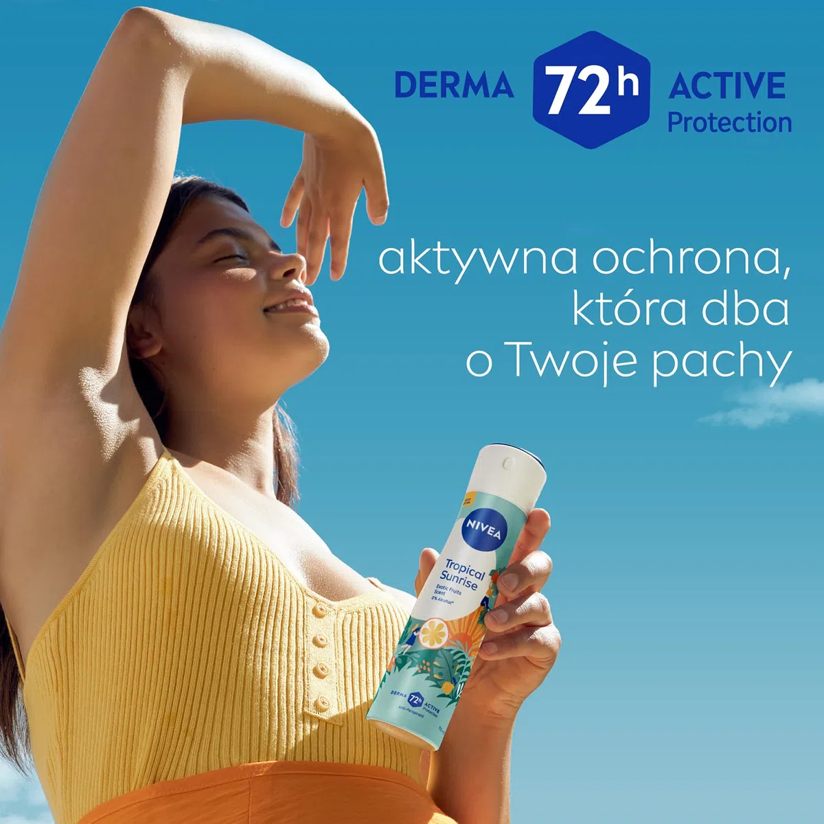 NIVEA Tropical Sunrise Antyperspirant dla kobiet spray - 72h ochrony przed potem, 150 ml