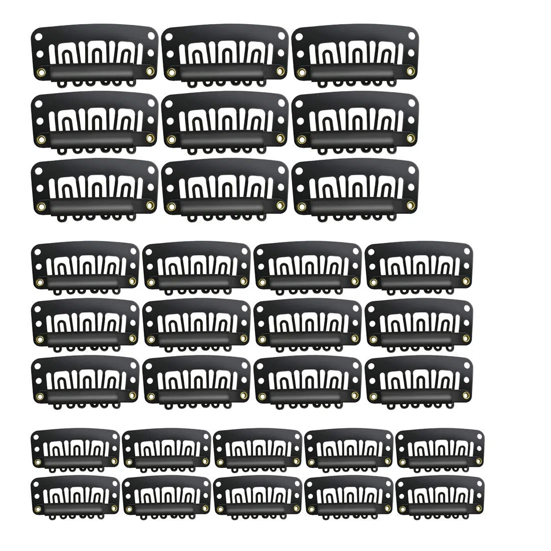 Wig Clip 90 sztuk w kształcie litery U klipsy mocujące metalowe przedłużenia zatrzaskowe miękkie klipsy do włosów DIY 3,3 cm, 2,8 cm, 2,3 cm