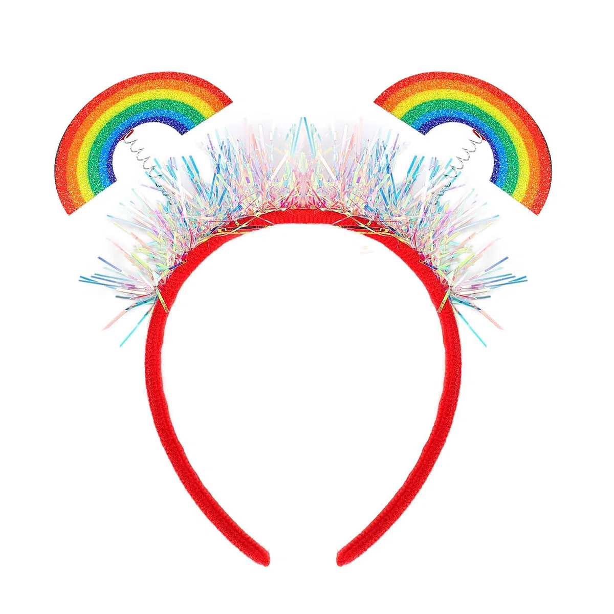 Regenbogen Opaska na głowę Błyszcząca Frędzel Ozdoba Do Włosów Kolorowe Serce Opaska Dla Kobiet Dziewczyn Dzieci Pride Parady Imprezy Akcesoria Do Głowy (B)