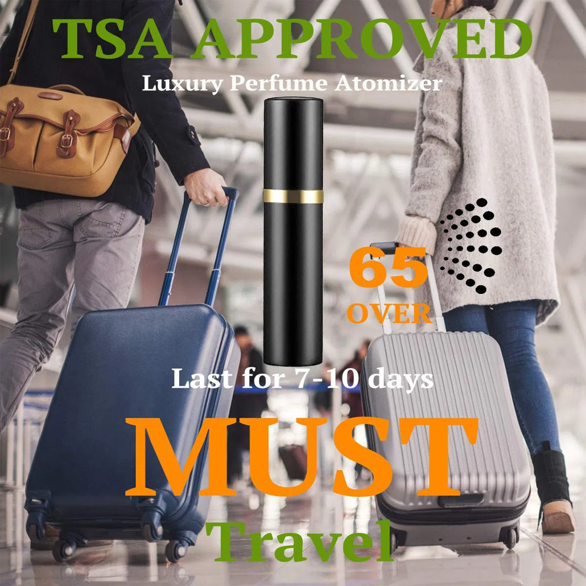 Rozpylacz do perfum, wielokrotnego napełniania, 10 ml, szczelny, mini atomizer do perfum w podróży, aluminiowy dozownik perfum z 3 narzędziami do napełniania – Butelka Podróżna do Perfum