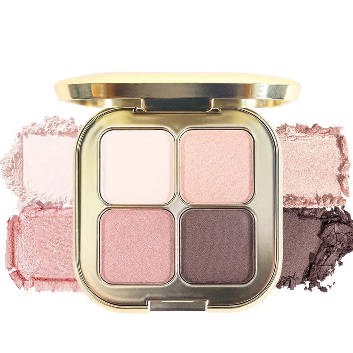 Paleta cieni do powiek w kolorze cieni, szampańsko-brązowa, 4 kolory, w tym lustro, naturalny, neutralny pudrowy cień do powiek, dla dojrzałych kobiet, trwały, naturalnie wyglądający, lekki