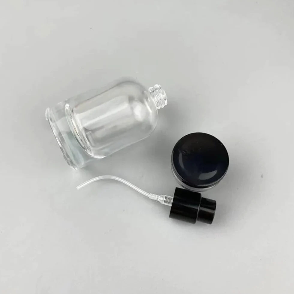 Minibutelki podróżne na perfumy, atomizer do perfum 1 szt. 30 ml przezroczystego szkła Mini butelki z rozpylaczem do perfum napełniane Przenośny mini pojemnik do przechowywania płynów z możliwością wi