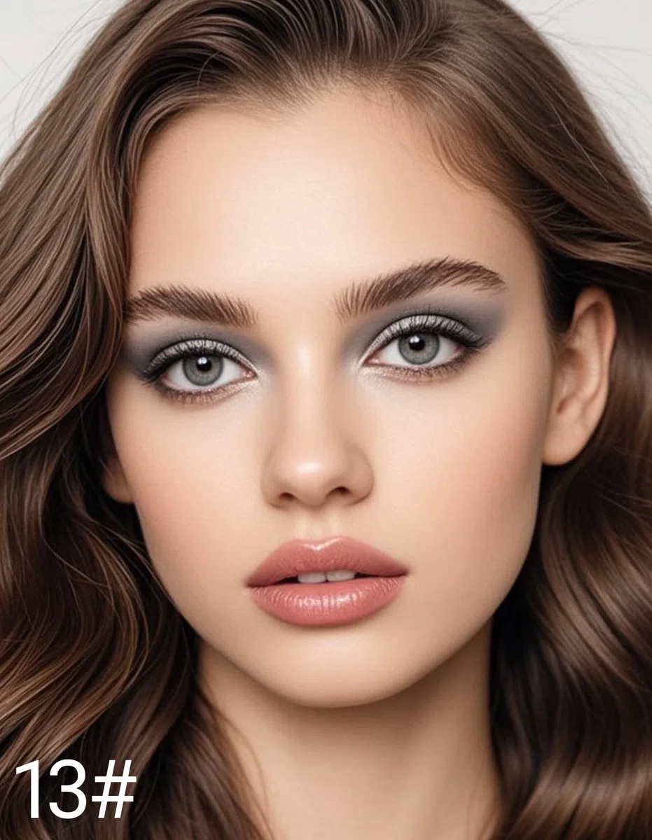 Erinde Matte kredka do cieni do powiek, matowa kredka do cieni do powiek, wodoodporna i długotrwała, kremowy Shimmer Crayon eyeliner, metaliczny błyszczący długopis do makijażu oczu #13 szary brązowy
